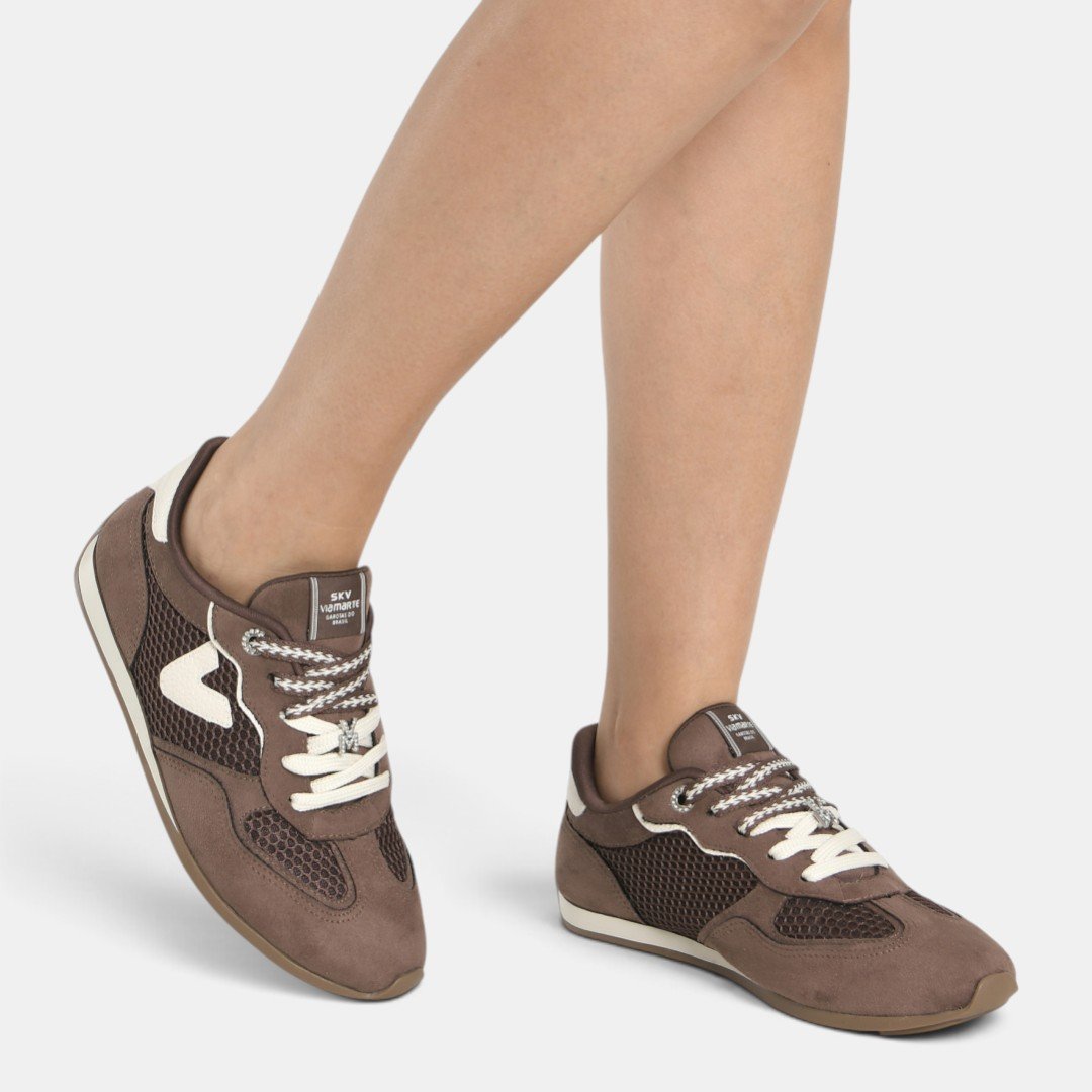 Tênis Via Marte Feminino Retrô Marrom Bege 3