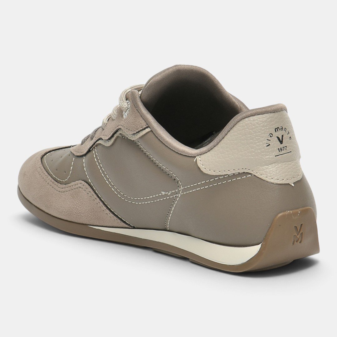 Tênis Via Marte Casual Feminino Retrô Cinza Marrom 4
