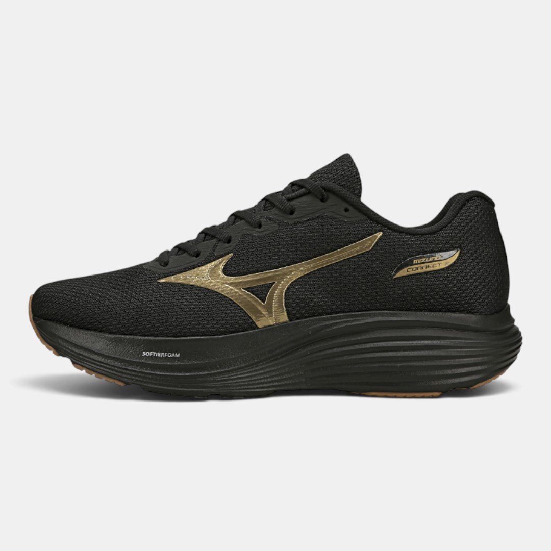 Tênis Mizuno Connect 2 Preto com Dourado