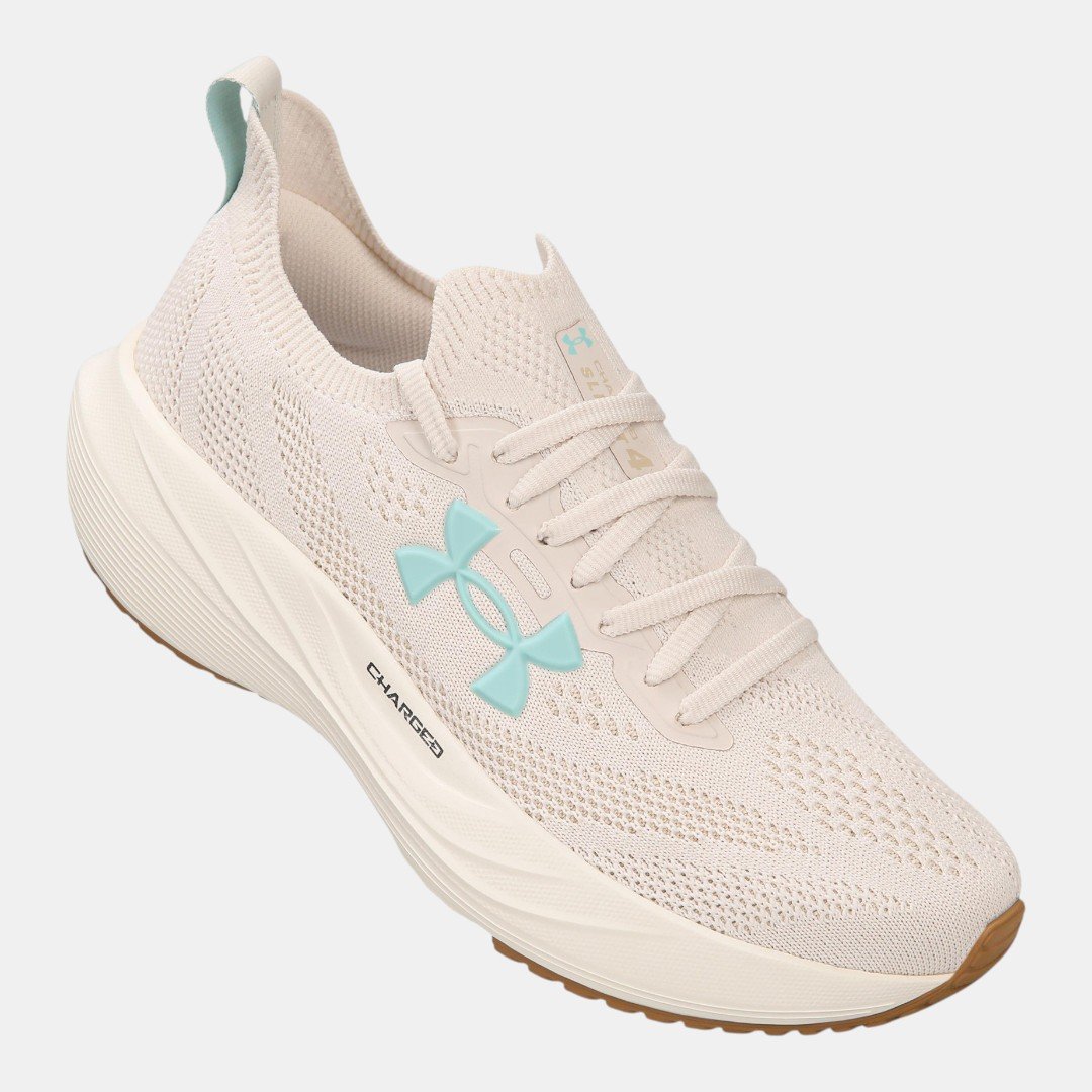 Tênis Under Armour Charged Slight 4 Off White com Azul Branco 2