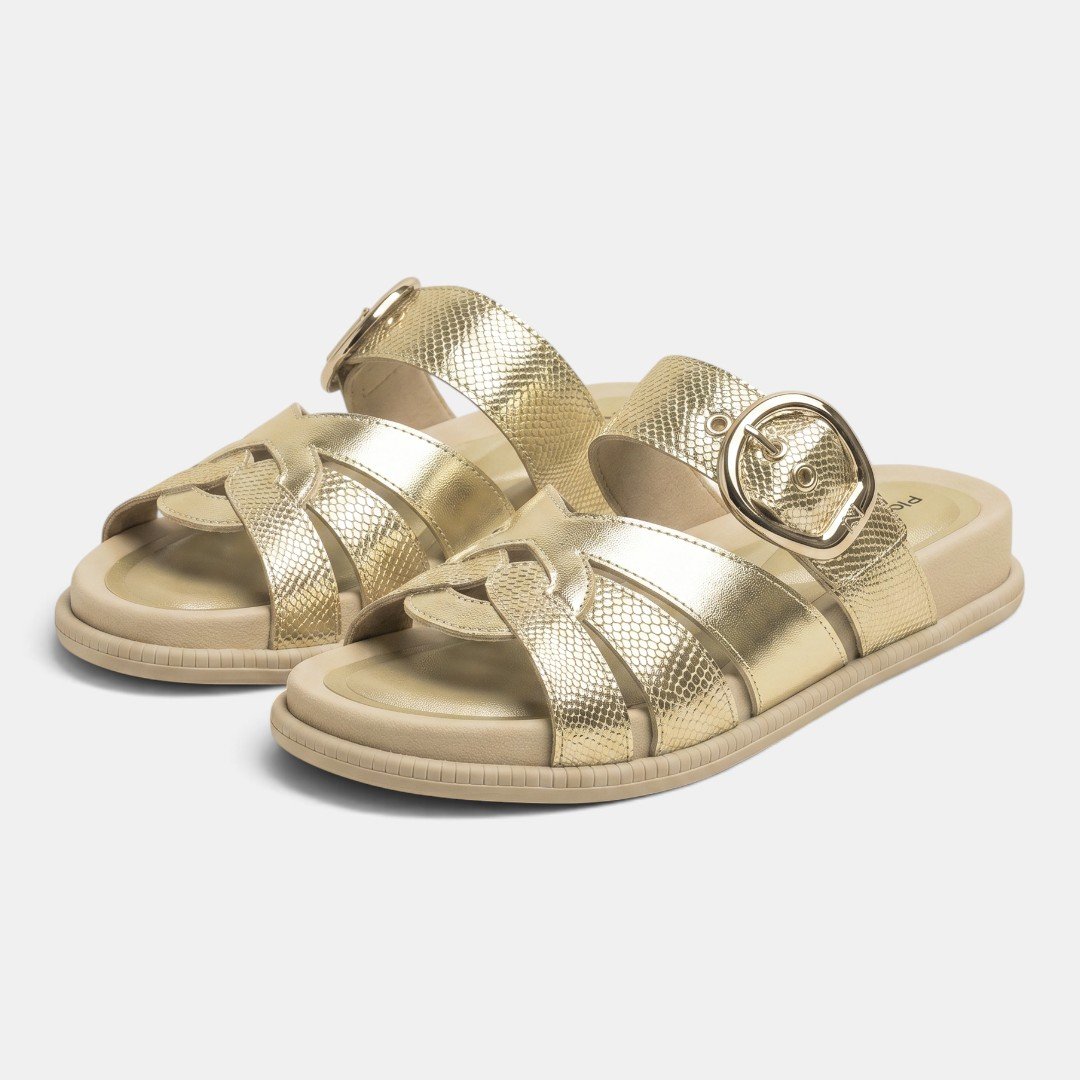 Papete Piccadilly Feminina Metalizada Dourada Dourado 3