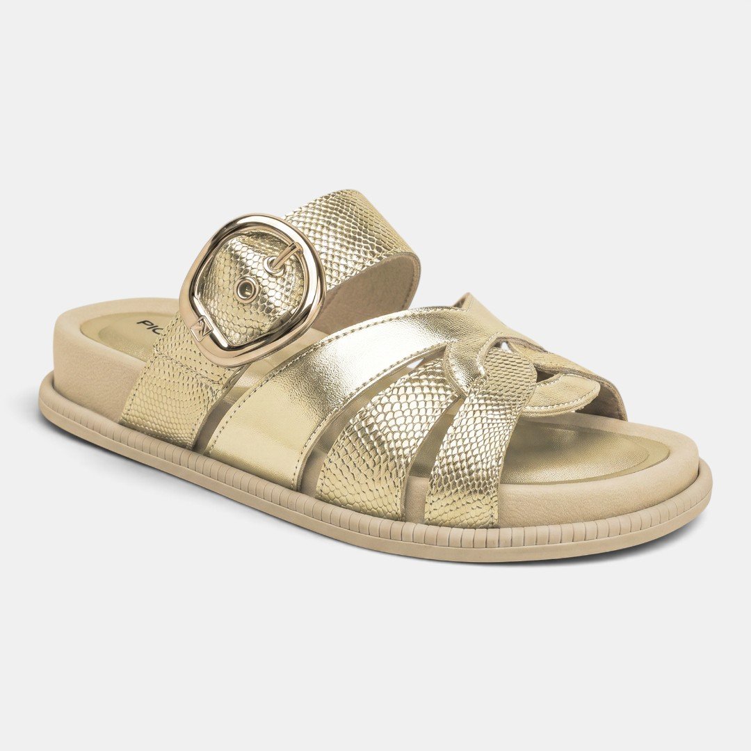 Papete Piccadilly Feminina Metalizada Dourada Dourado 4