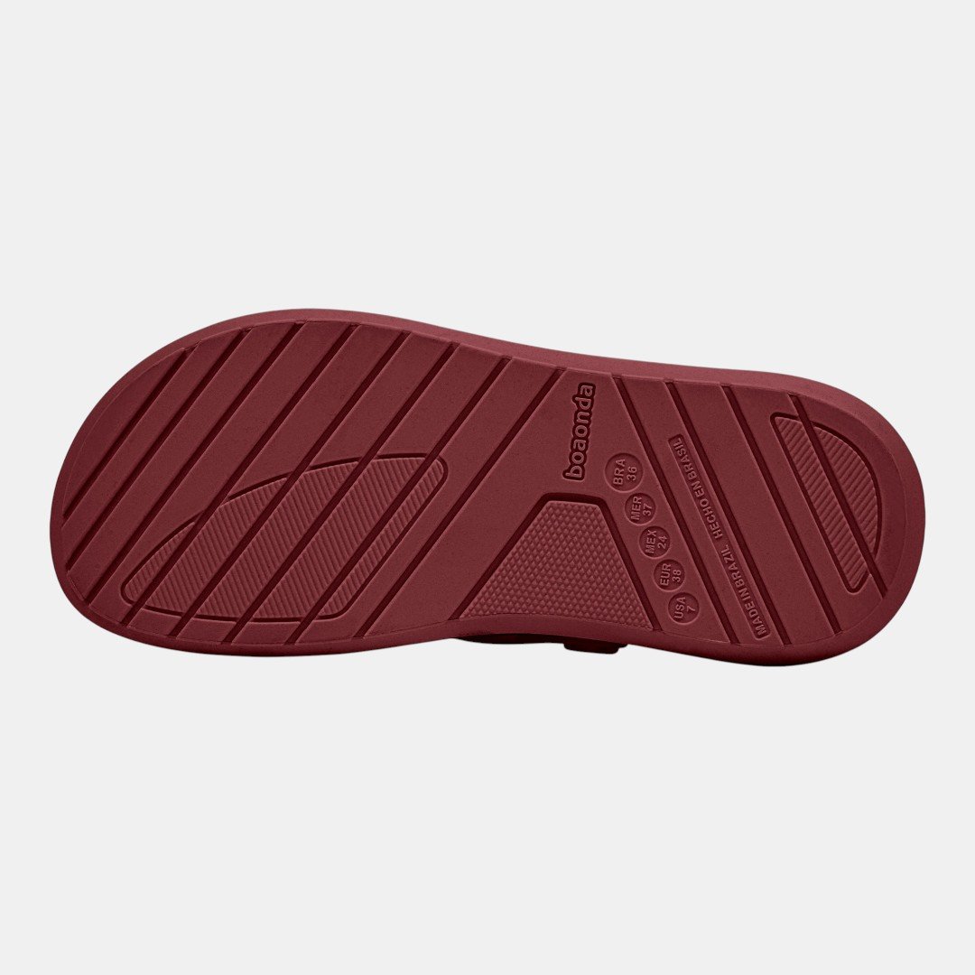 Babuche Boa Onda Kin Feminino Vinho Vermelho 3