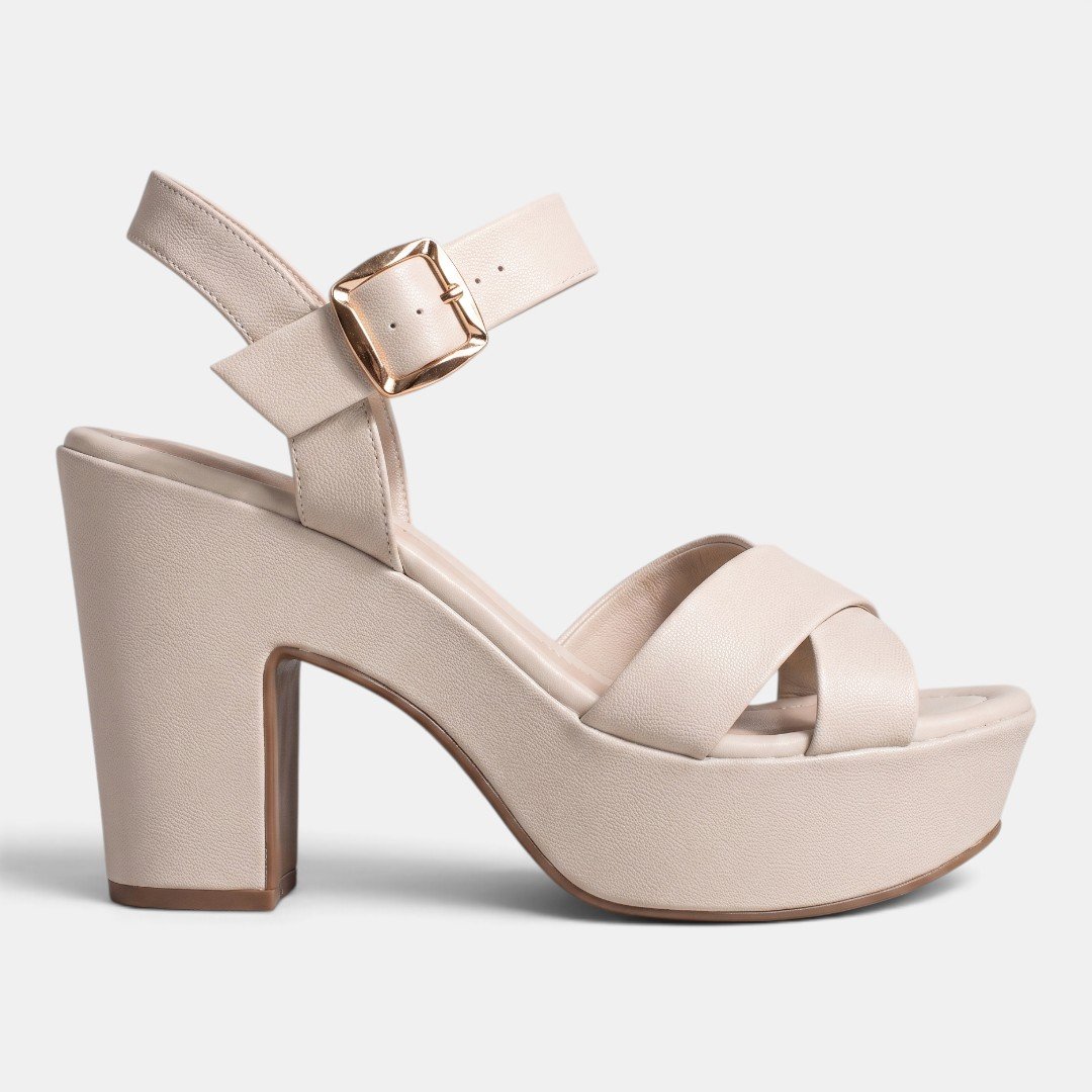 Sandália Bebecê Plataforma Off White