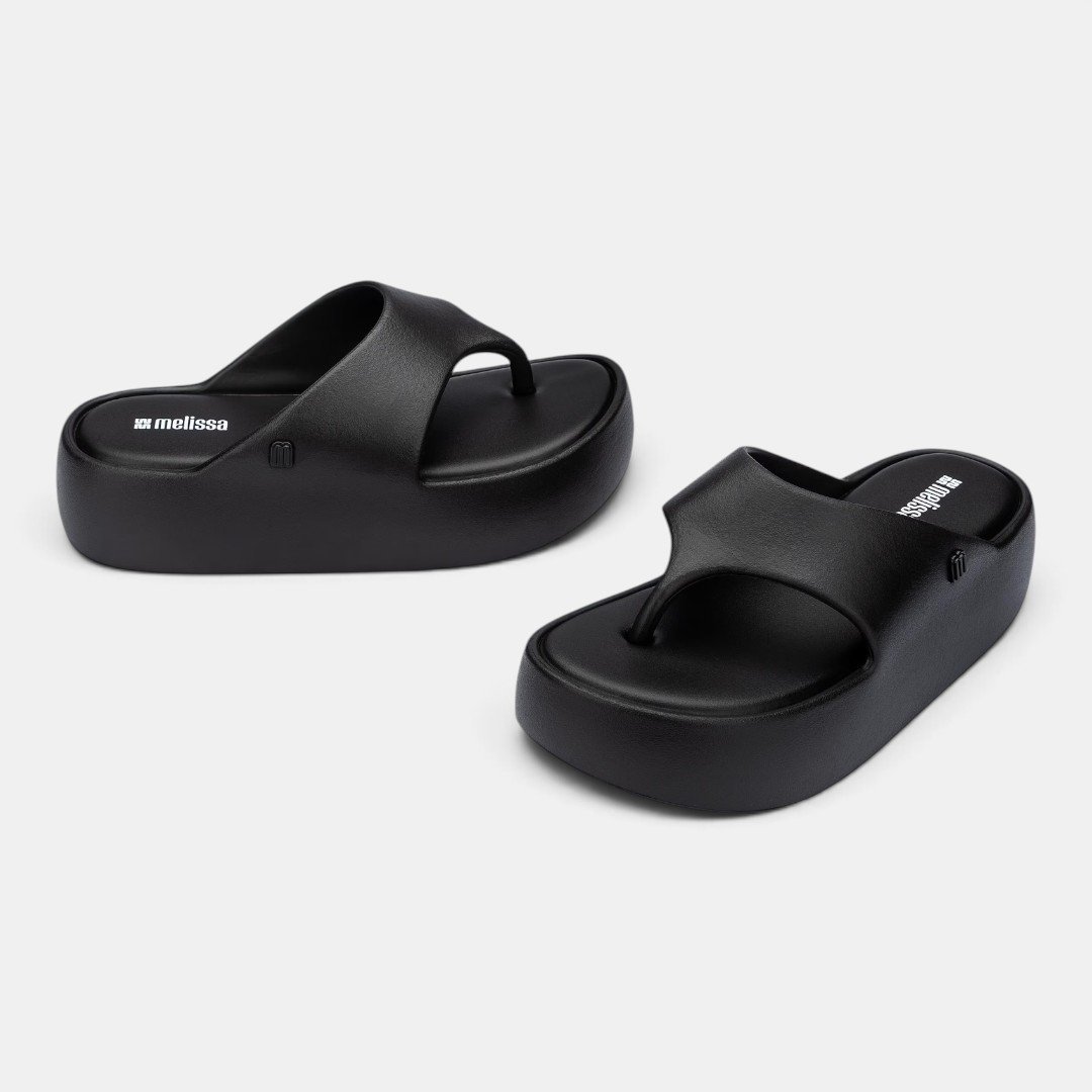 Tamanco Melissa Free Platform Thong Preto Preto 4