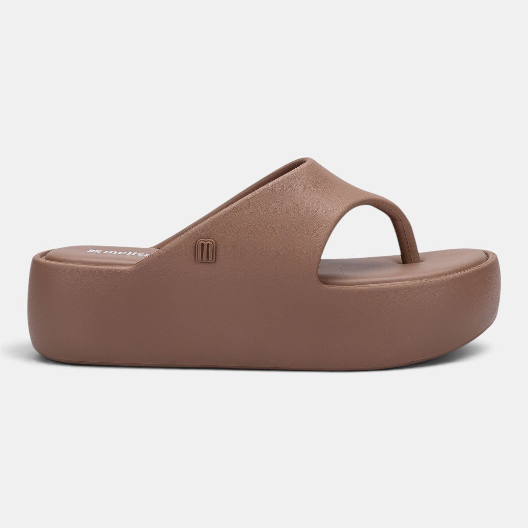 Tamanco Melissa Free Platform Thong Marrom Claro