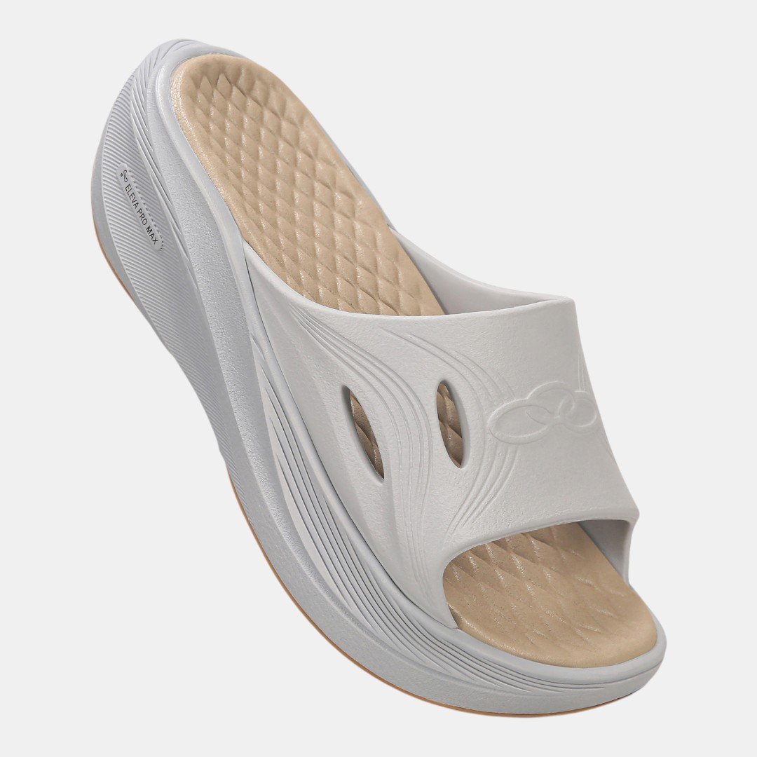 Chinelo Olympikus Pós Corre Cinza Branco 2