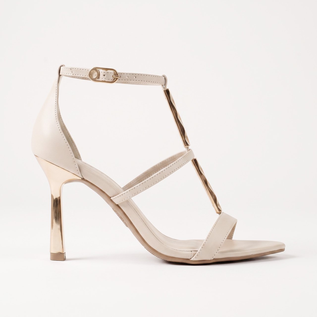 Sandália Bebecê Feminina De Salto Alto Off White