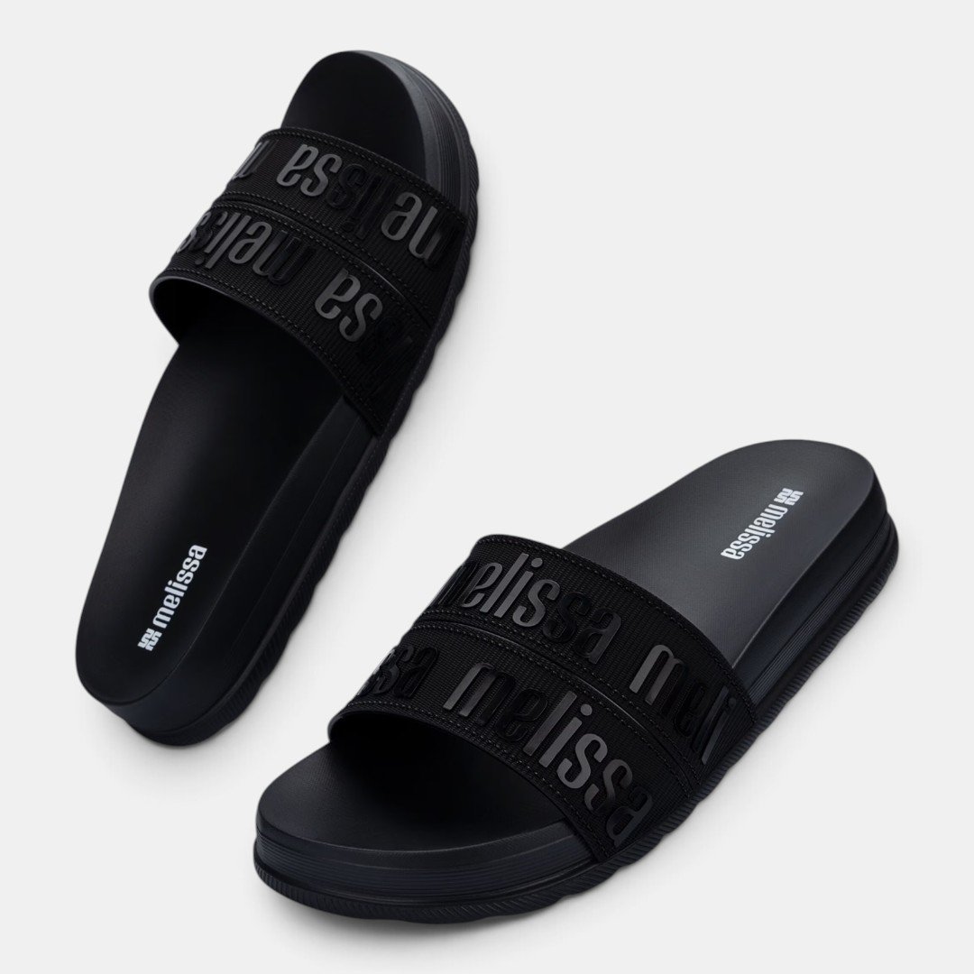 Chinelo Melissa Cozy Slide M-Lover Bold Preto Preto 4