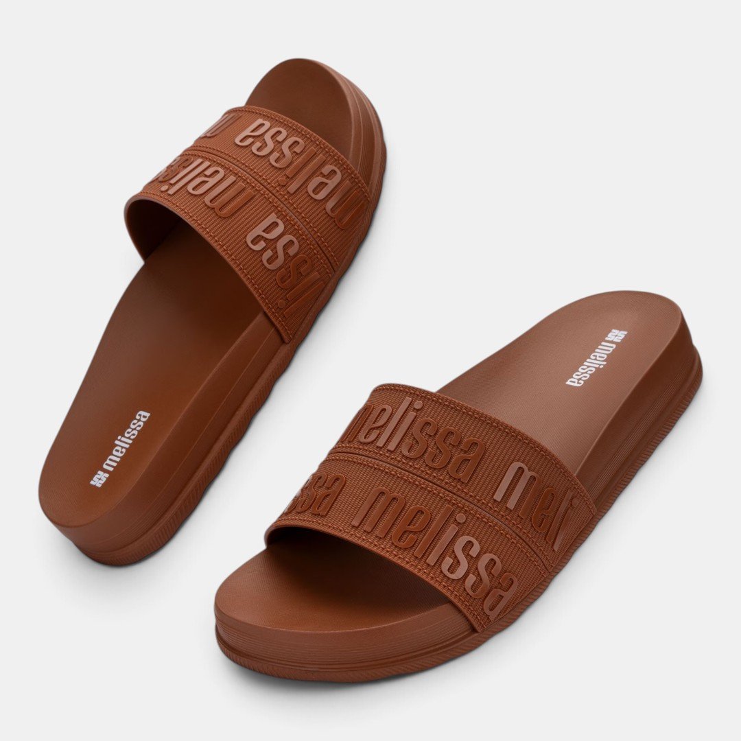 Chinelo Melissa Cozy Slide M-Lover Bold Marrom Marrom 4