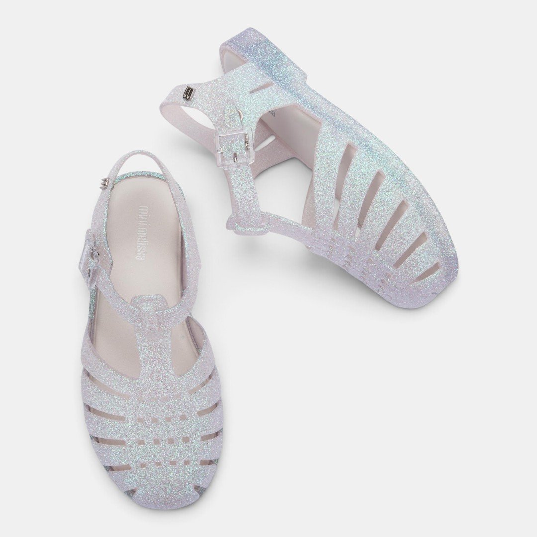 Sandália Mini Melissa Possession Glitter Infantil Vidro Glitter Transparente 2