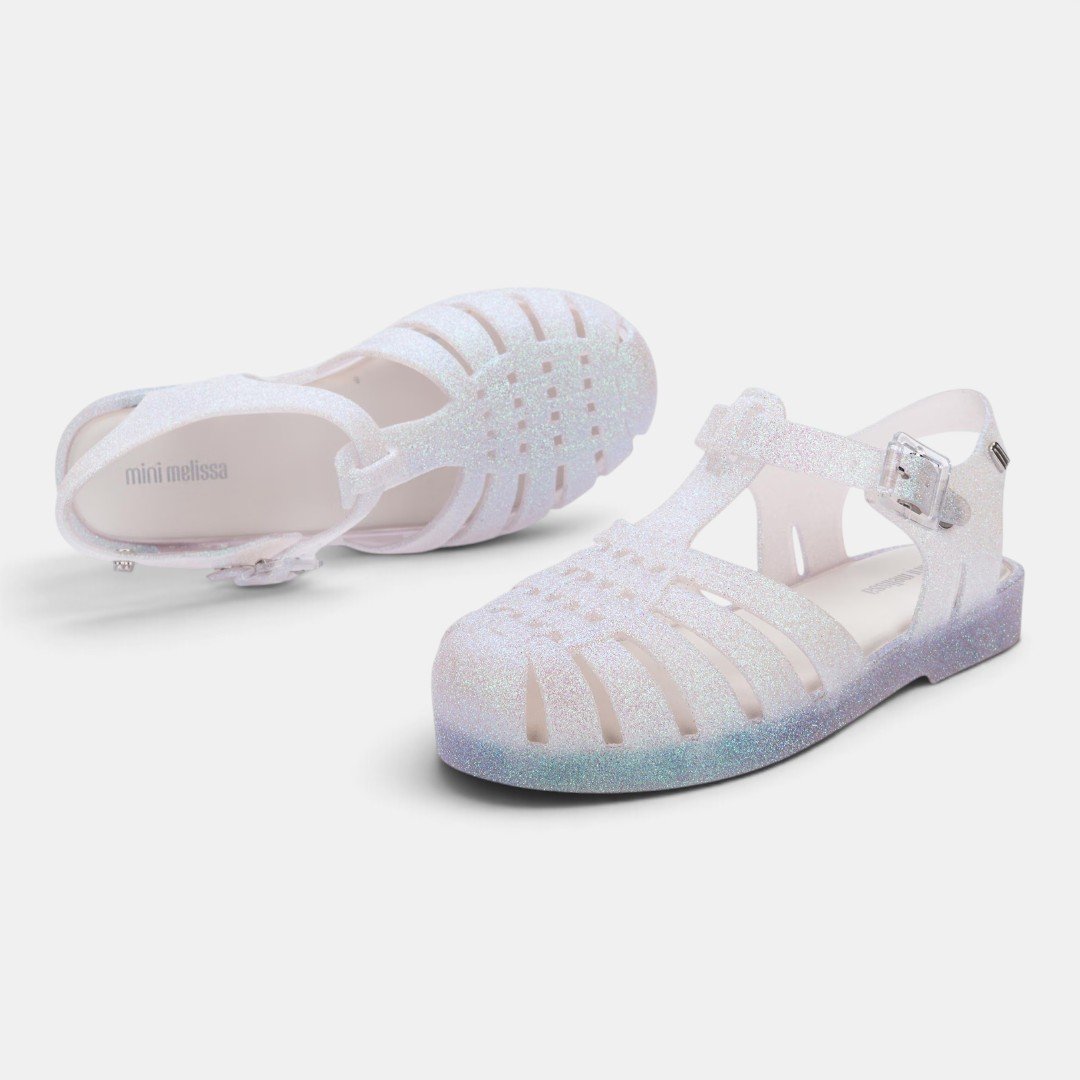 Sandália Mini Melissa Possession Glitter Infantil Vidro Glitter Transparente 3