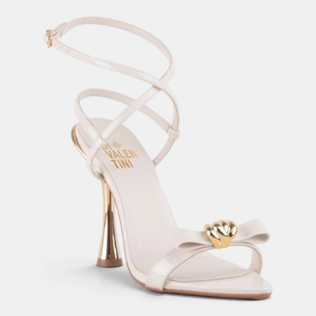 Sandália Di Valentini Salto Fino Verniz Off White Branco 2