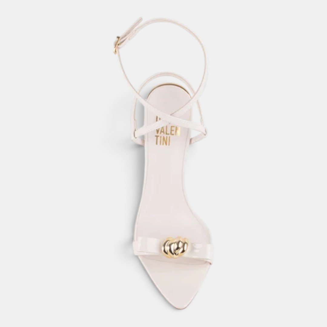 Sandália Di Valentini Salto Fino Verniz Off White Branco 3
