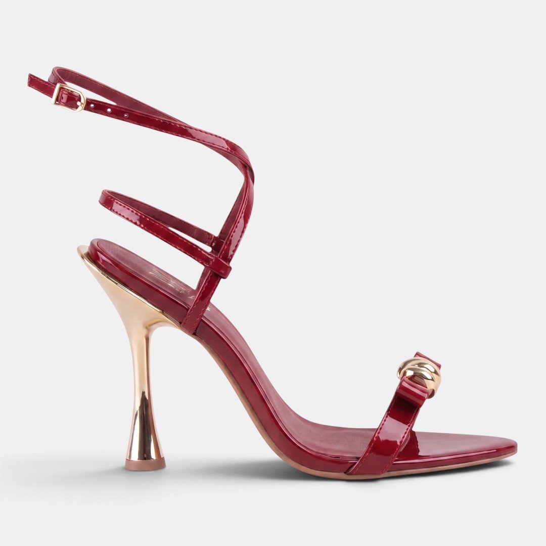 Sandália Di Valentini Salto Fino Verniz Vermelho