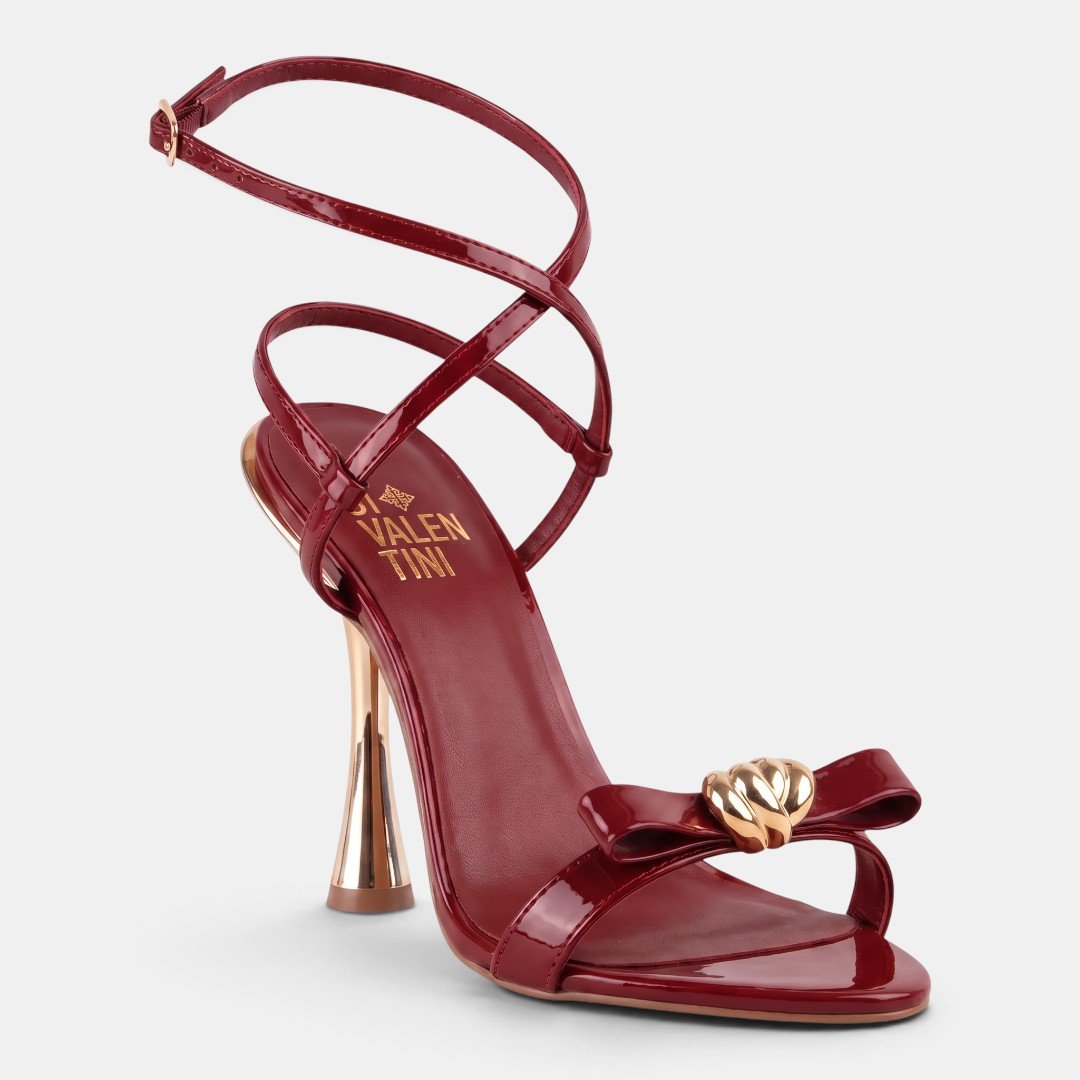 Sandália Di Valentini Salto Fino Verniz Vermelho Vermelho 2