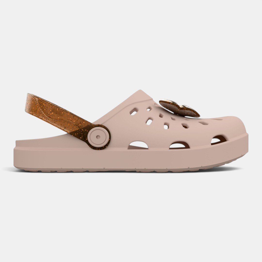 Babuche Grendene Kids Lumy Flutter Infantil Borboleta Bege