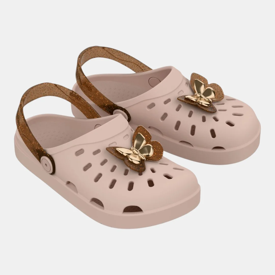Babuche Grendene Kids Lumy Flutter Infantil Borboleta Bege Bege 3