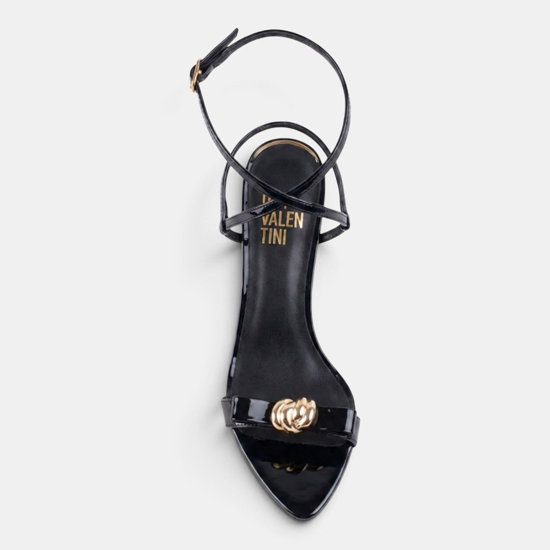 Sandália Di Valentini Salto Fino Verniz Preto Preto 3