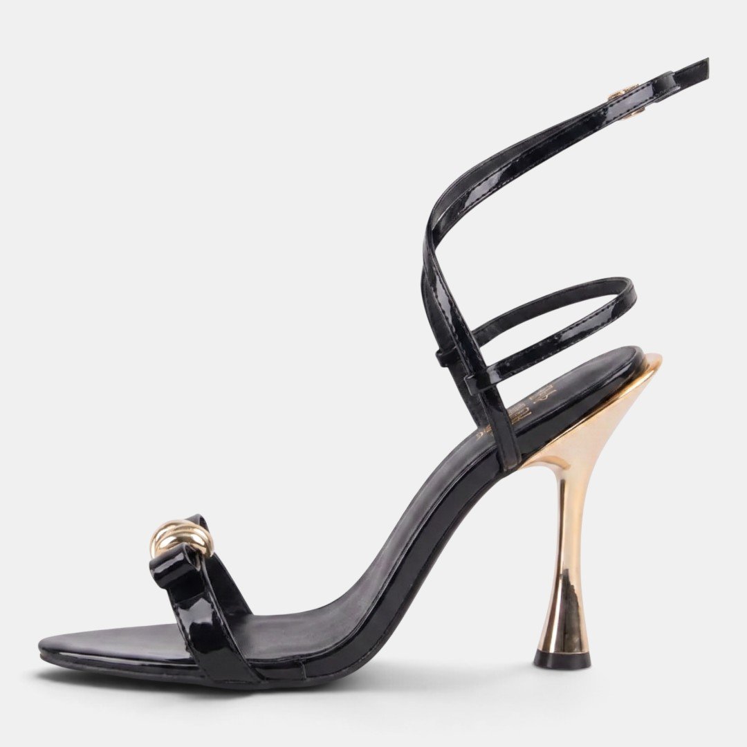 Sandália Di Valentini Salto Fino Verniz Preto Preto 4