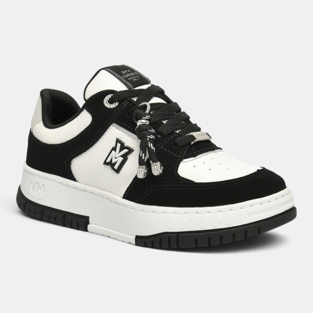 Tênis Via Marte Feminino Branco com Preto Preto 2
