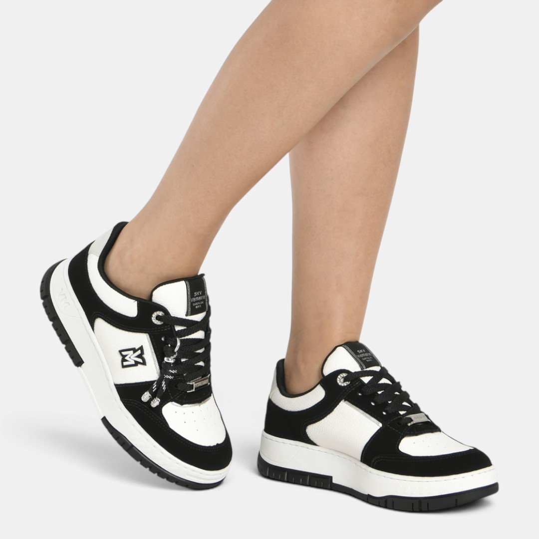 Tênis Via Marte Feminino Branco com Preto Preto 5