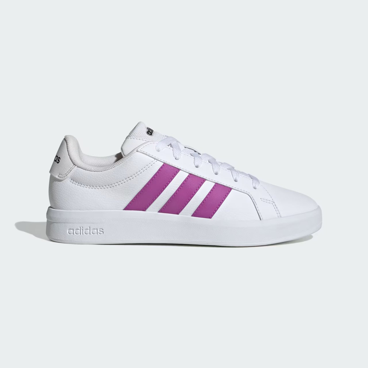 Tênis Adidas Casual Grand Court Base 3.0 Branco com Roxo