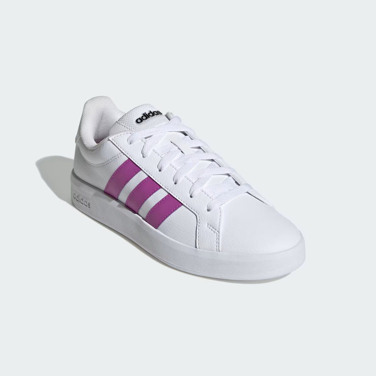 Tênis Adidas Casual Grand Court Base 3.0 Branco com Roxo Branco 2