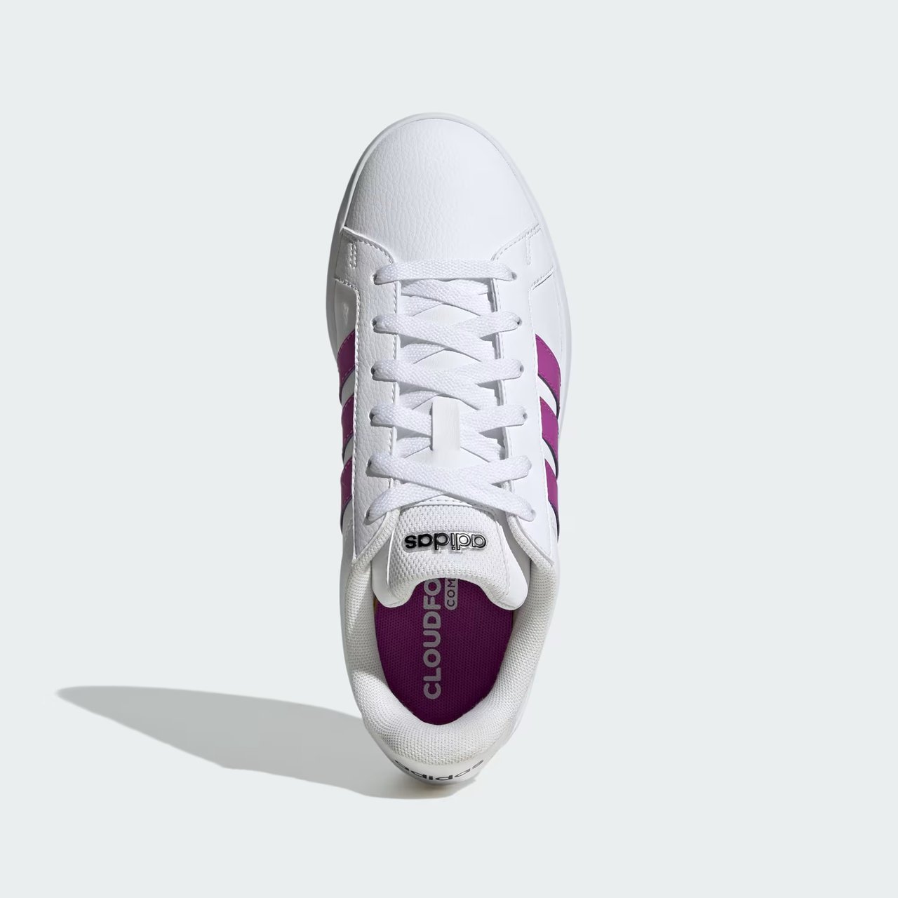 Tênis Adidas Casual Grand Court Base 3.0 Branco com Roxo Branco 3