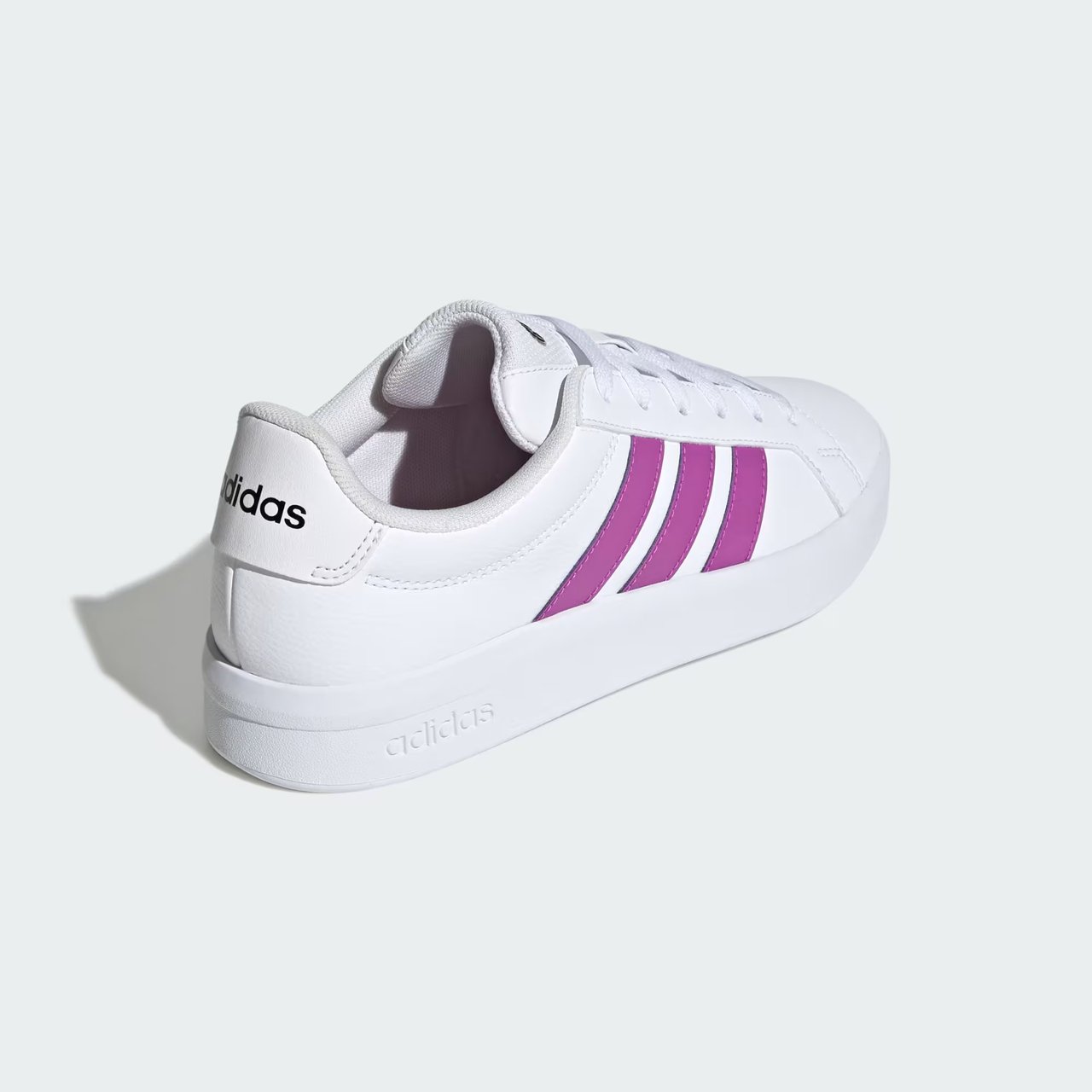 Tênis Adidas Casual Grand Court Base 3.0 Branco com Roxo Branco 5