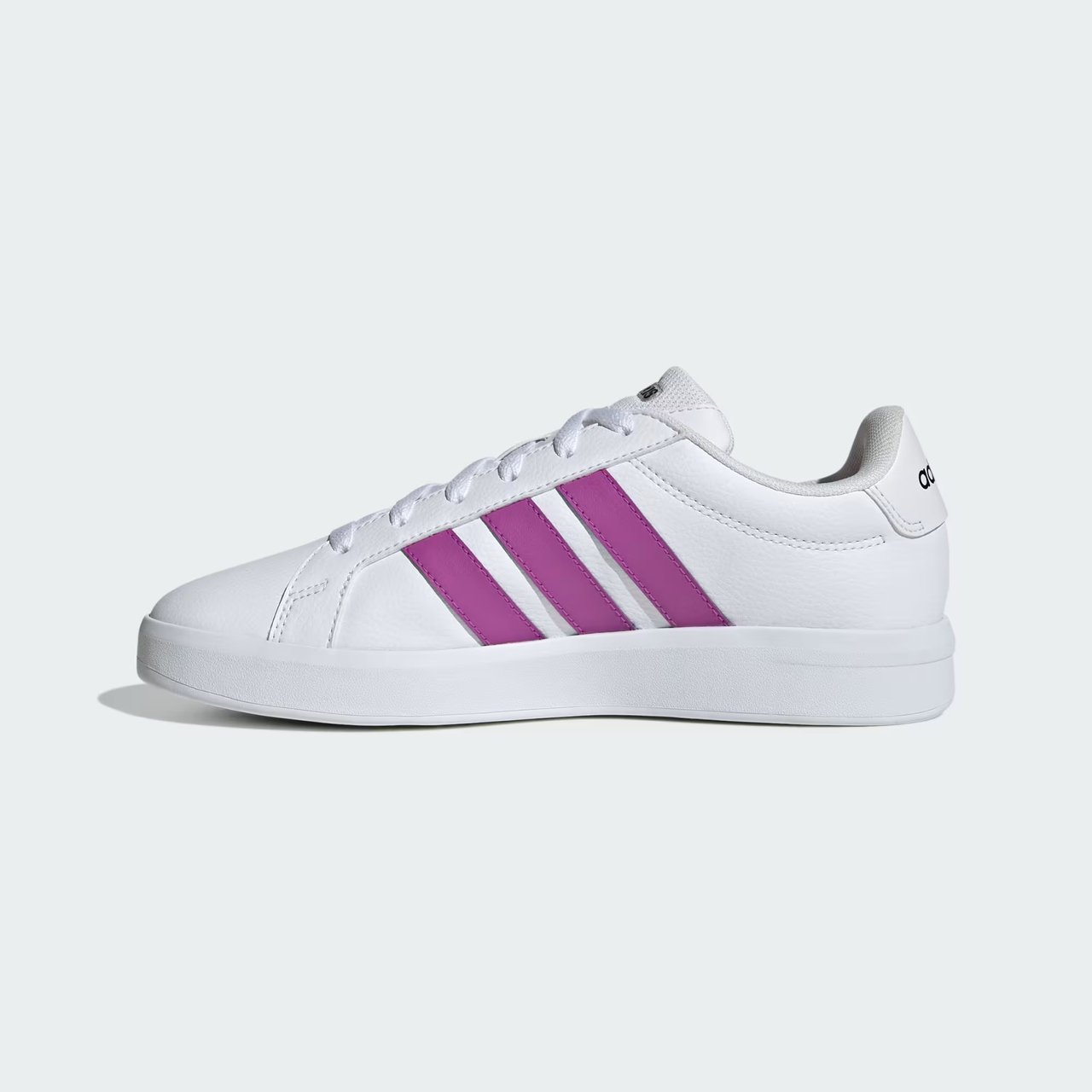 Tênis Adidas Casual Grand Court Base 3.0 Branco com Roxo Branco 6
