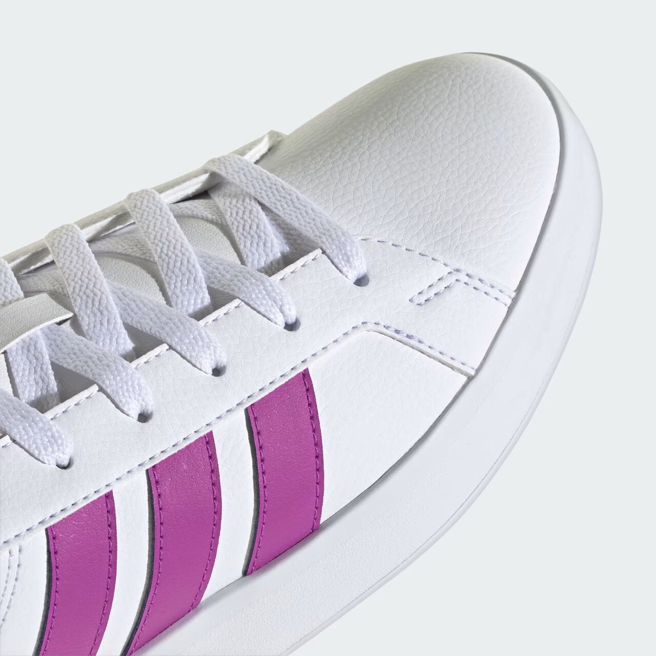 Tênis Adidas Casual Grand Court Base 3.0 Branco com Roxo Branco 8