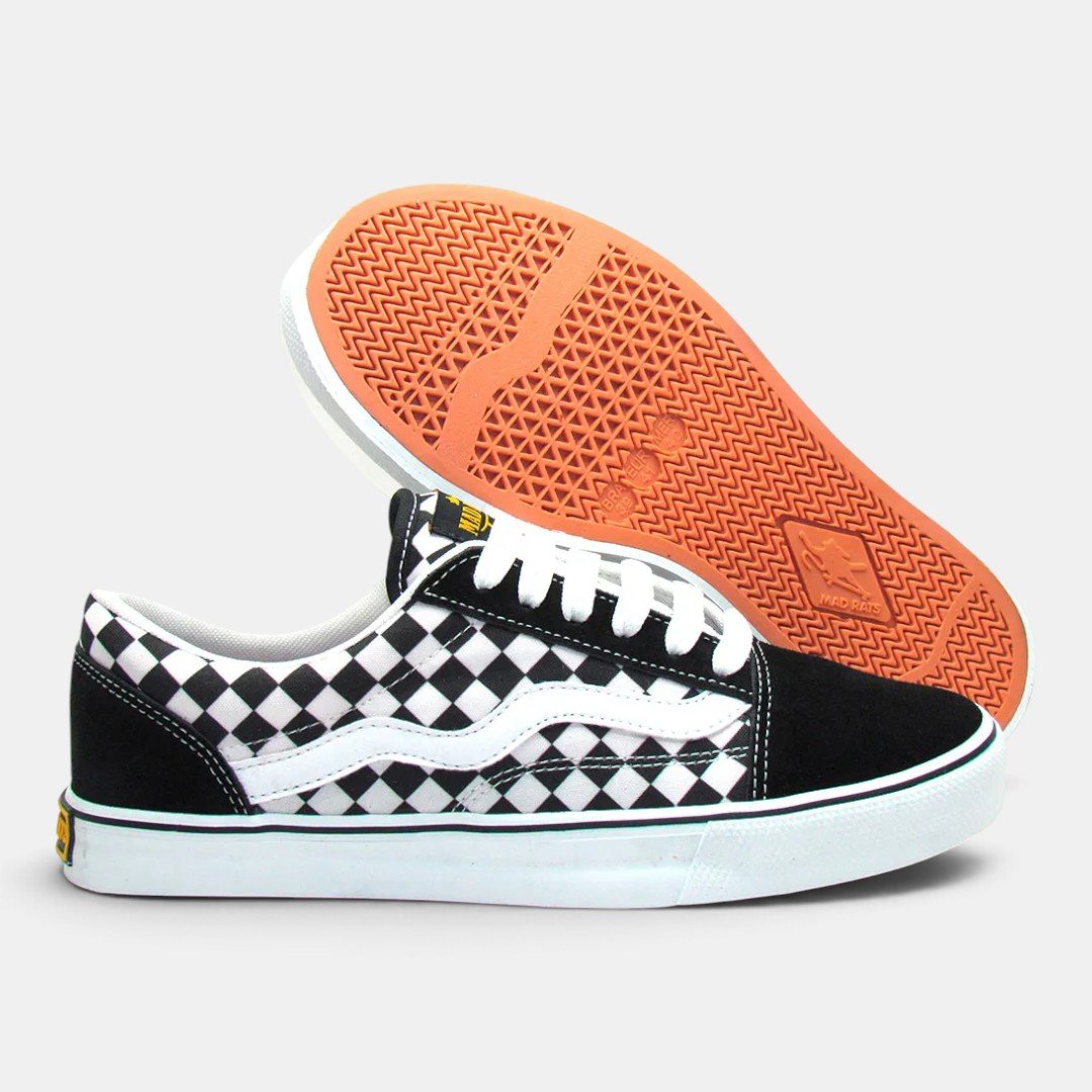 Tênis Mad Rats Old School Quadriculado Preto/Branco 5