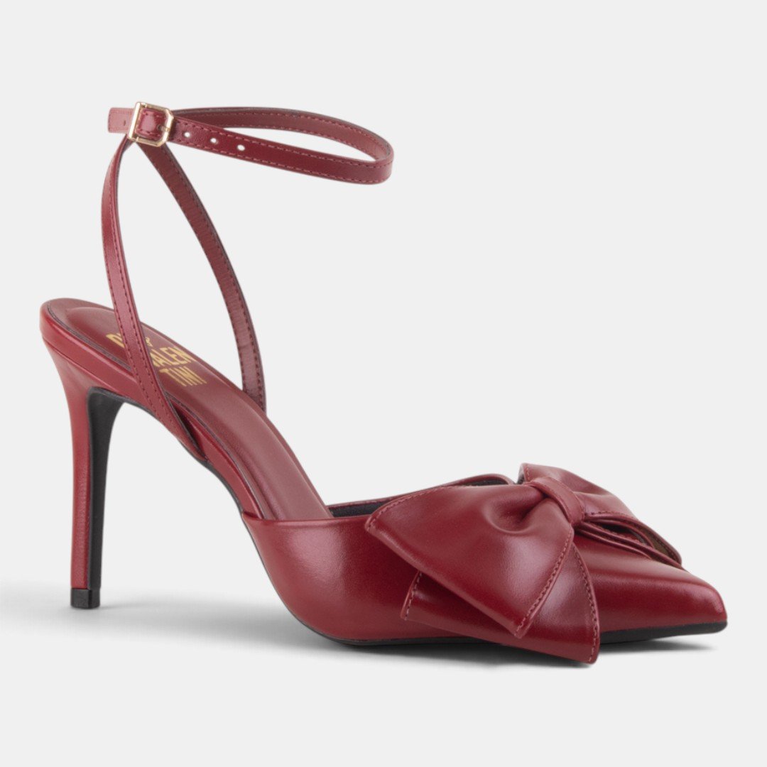 Slingback Di Valentini Vermelho com Laço Vermelho 3