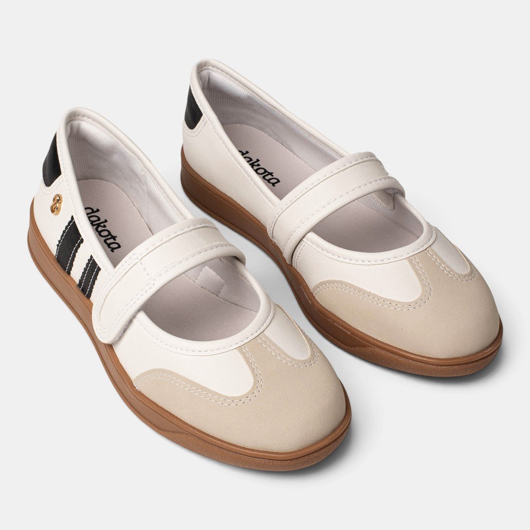 Tênis Casual Dakota Mary Jane Feminino Branco Branco 2