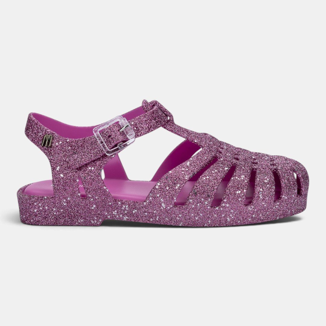 Sandália Mini Melissa Possession Glitter Infantil Rosa Glitter