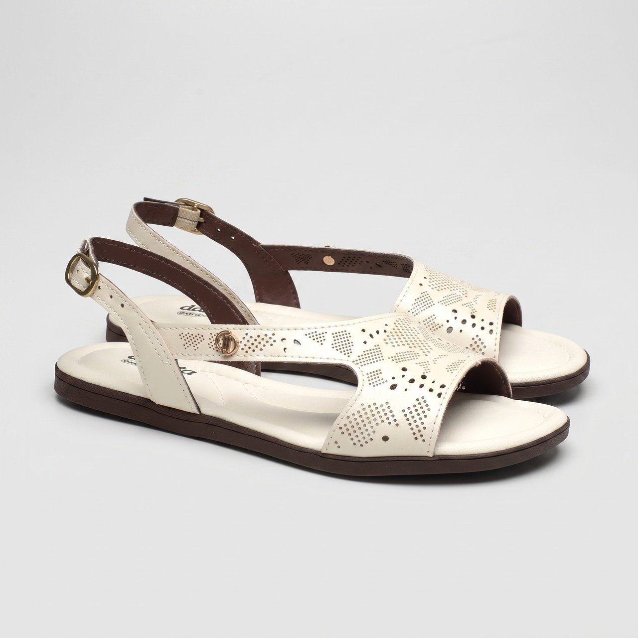 Sandália Rasteira Dakota Extra Conforto Off White Branco 3