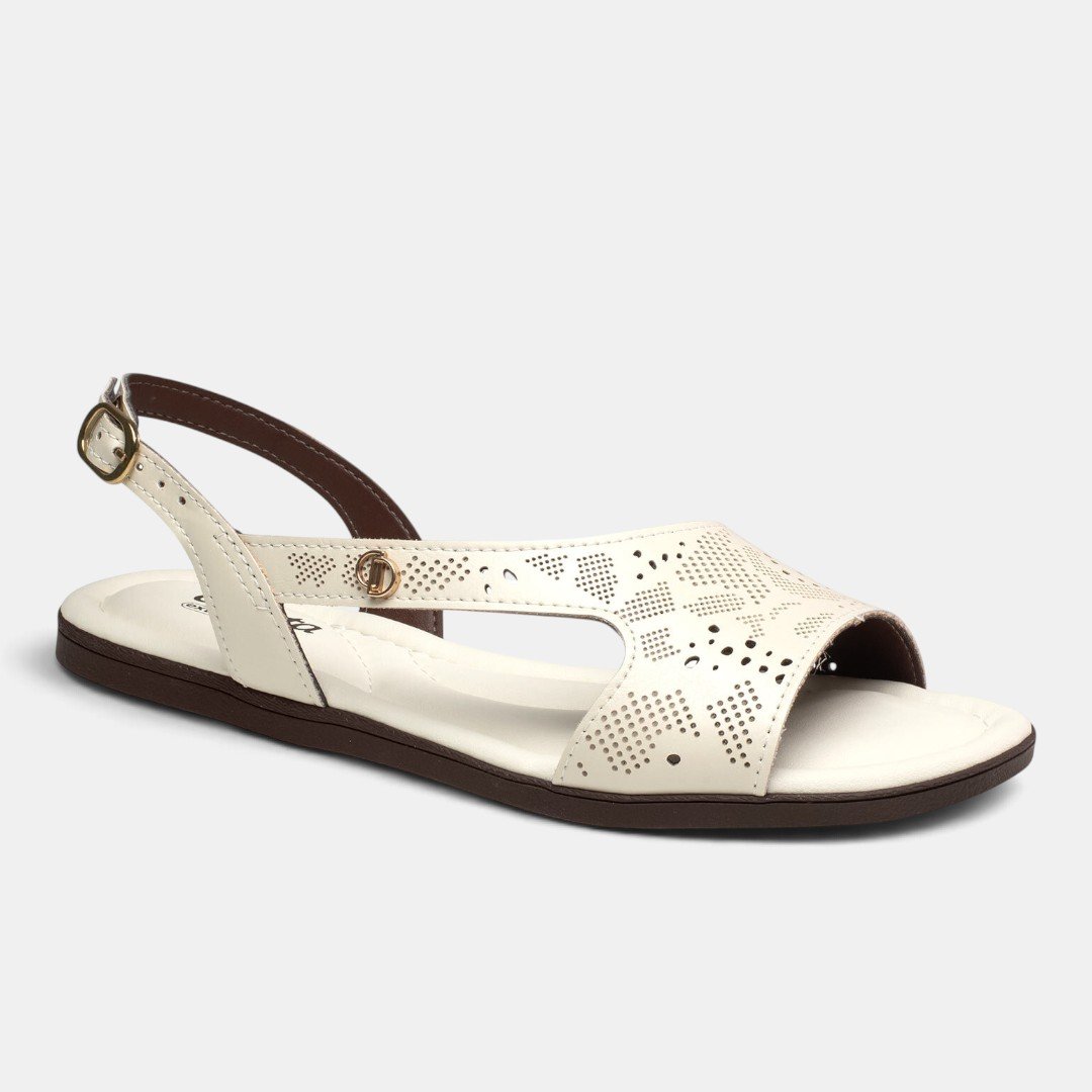Sandália Rasteira Dakota Extra Conforto Off White Branco 4