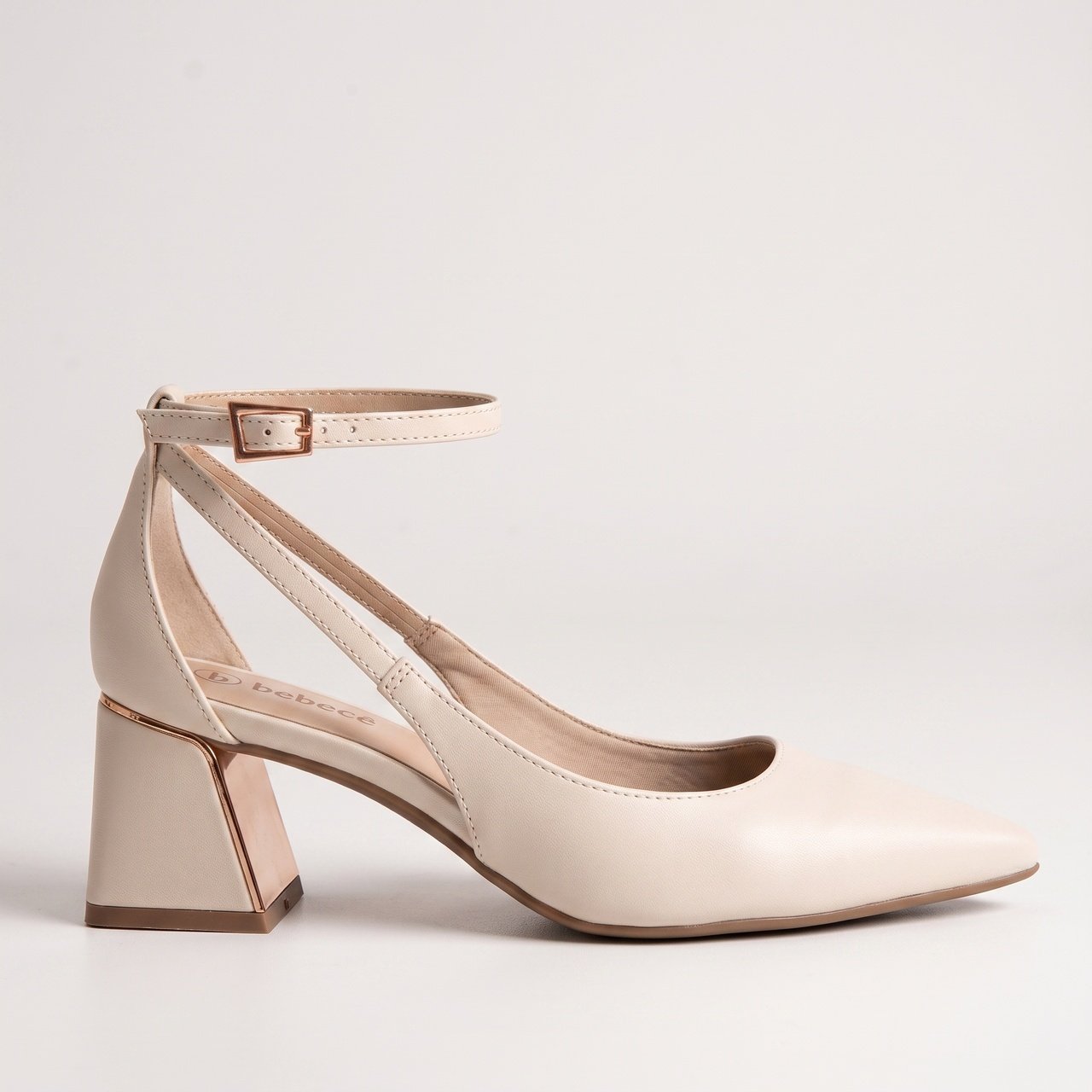 Sapato Scarpin Bebecê Salto Bloco Off White