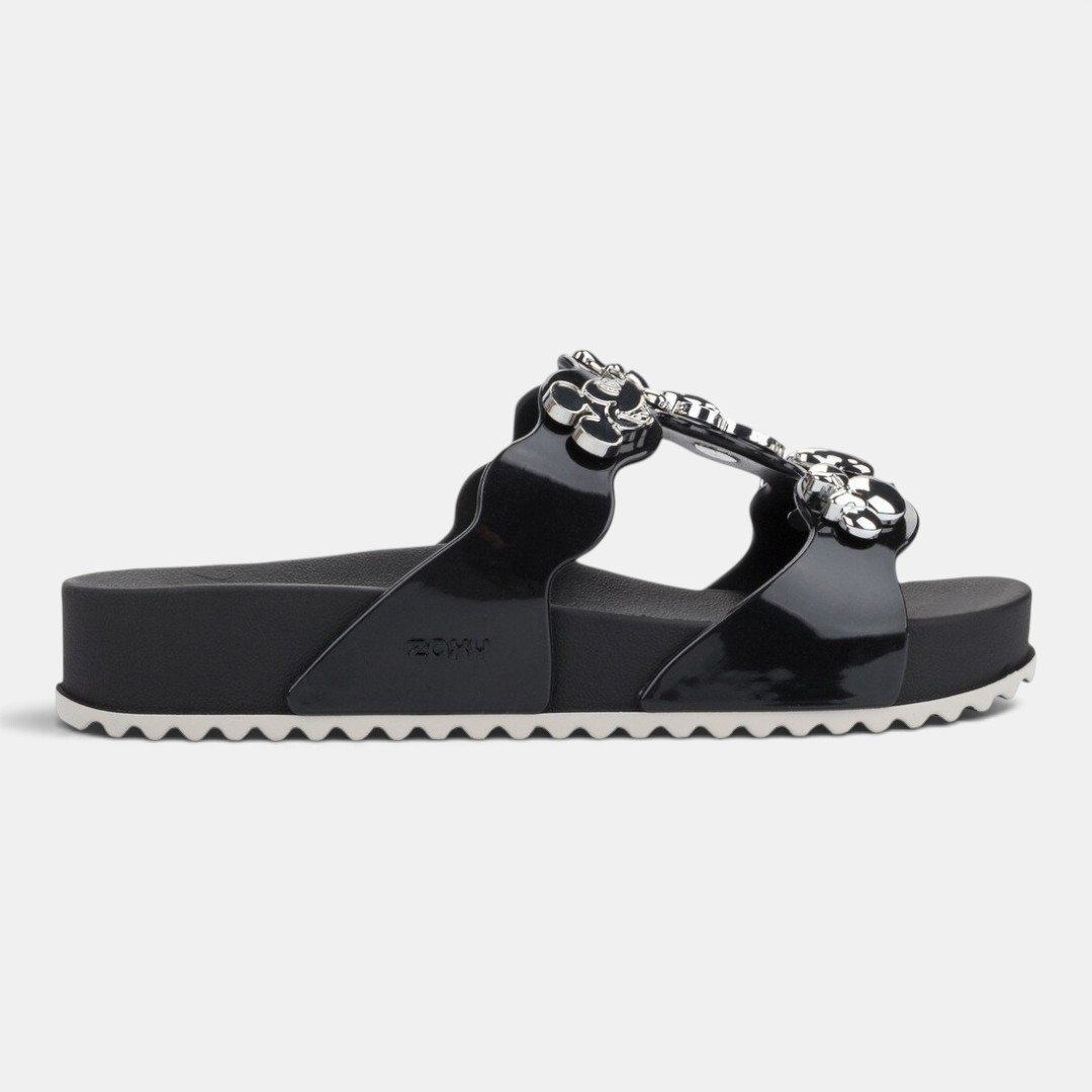 Chinelo Slide Zaxy Disney Minnie Charms Preto