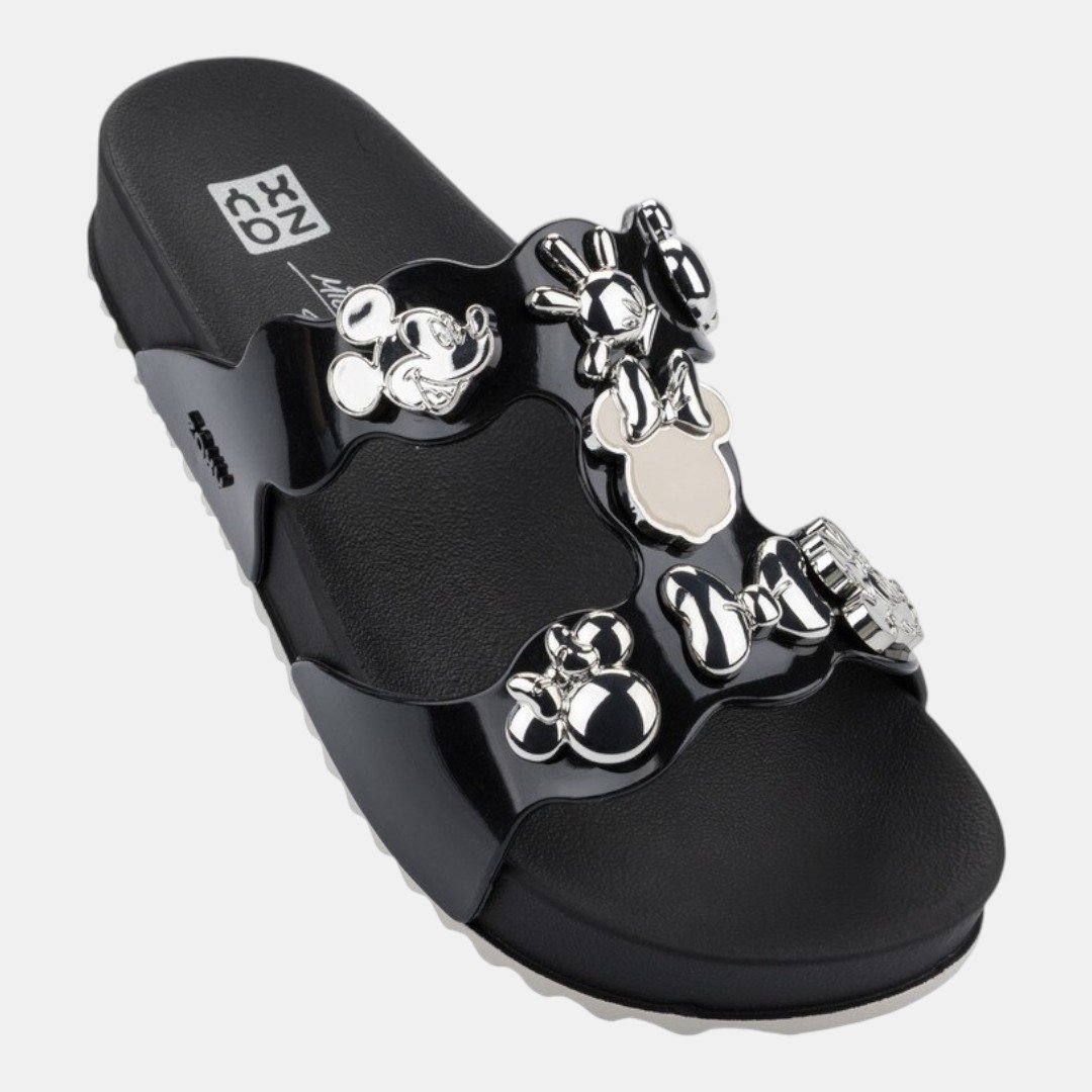 Chinelo Slide Zaxy Disney Minnie Charms Preto Preto 3