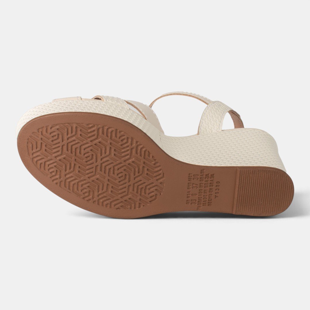 Sandália Anabela Dakota Off White Branco 5
