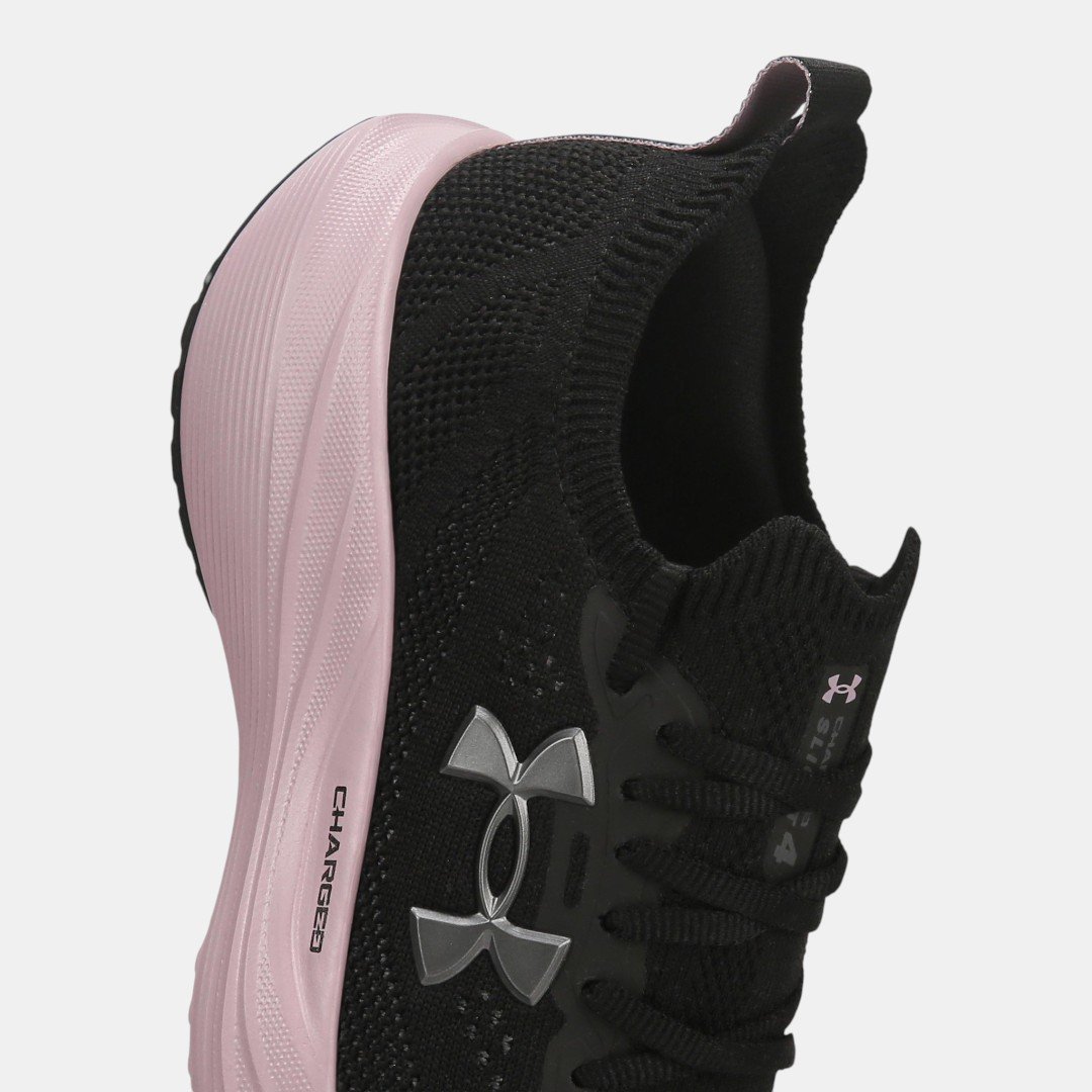 Tênis Under Armour Charged Slight 4 Preto com Rosa Preto 7