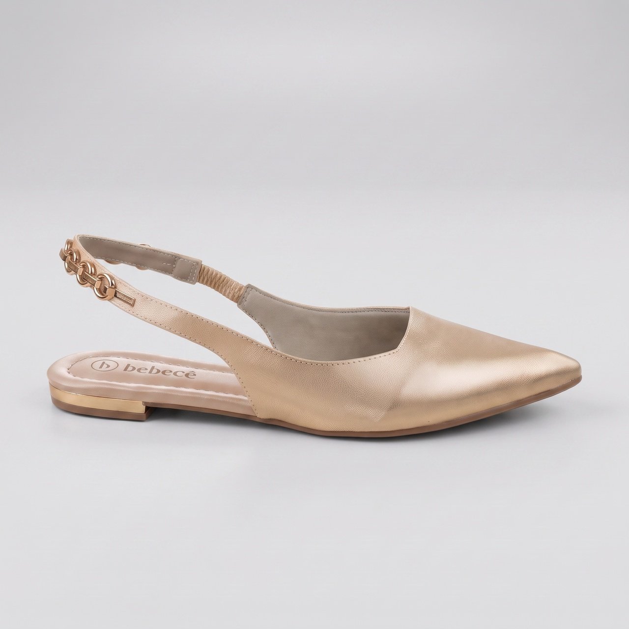 Sapatilha Slingback Bebecê Dourada