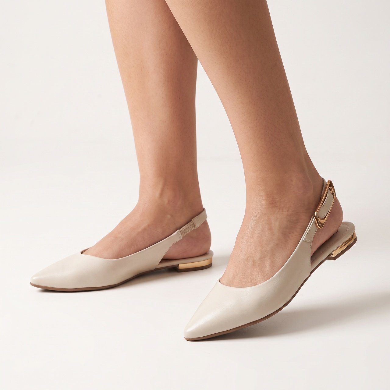 Sapatilha Slingback Bebecê Off White Bege 2