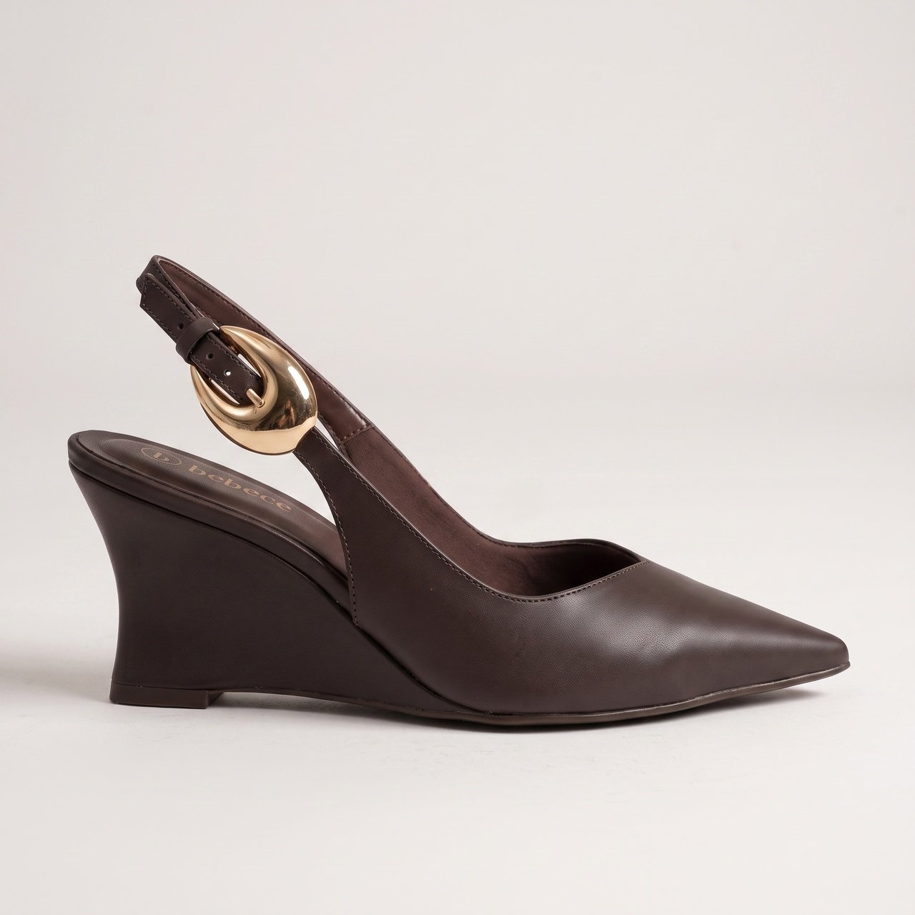 Scarpin Slingback Anabela Bebecê Marrom