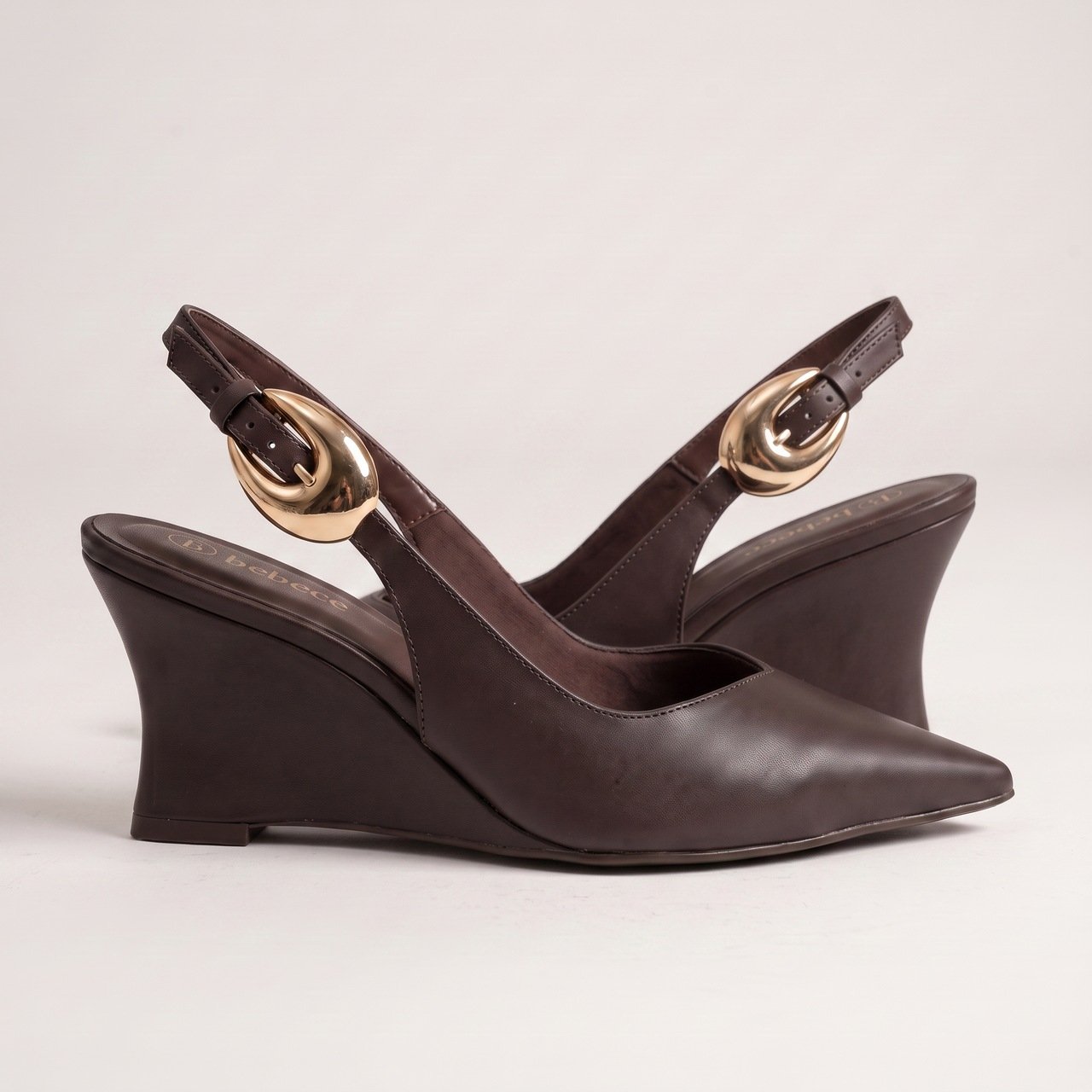 Scarpin Slingback Anabela Bebecê Marrom Marrom 3