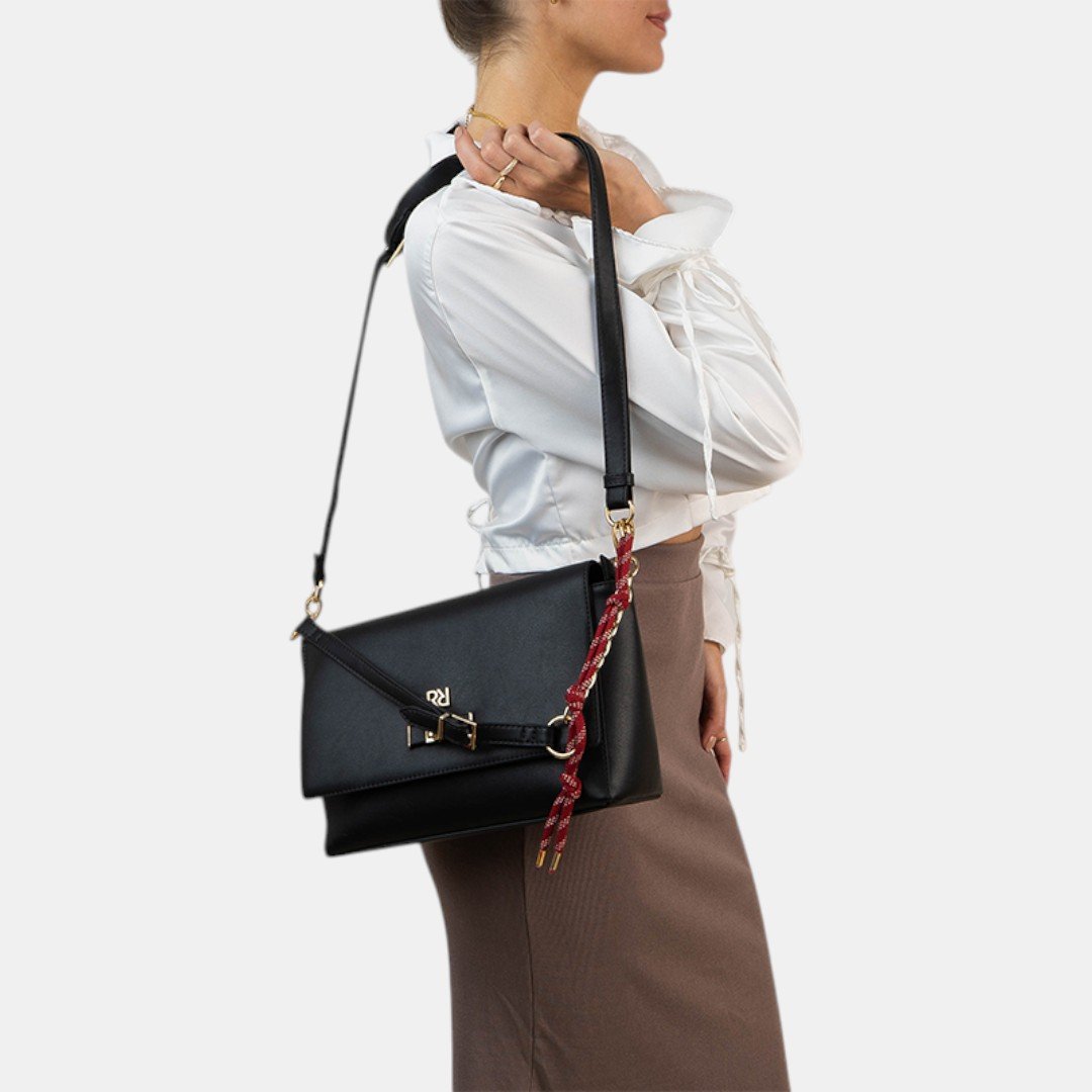 Bolsa Shoulder Rafitthy Feminina Preta Preto 2