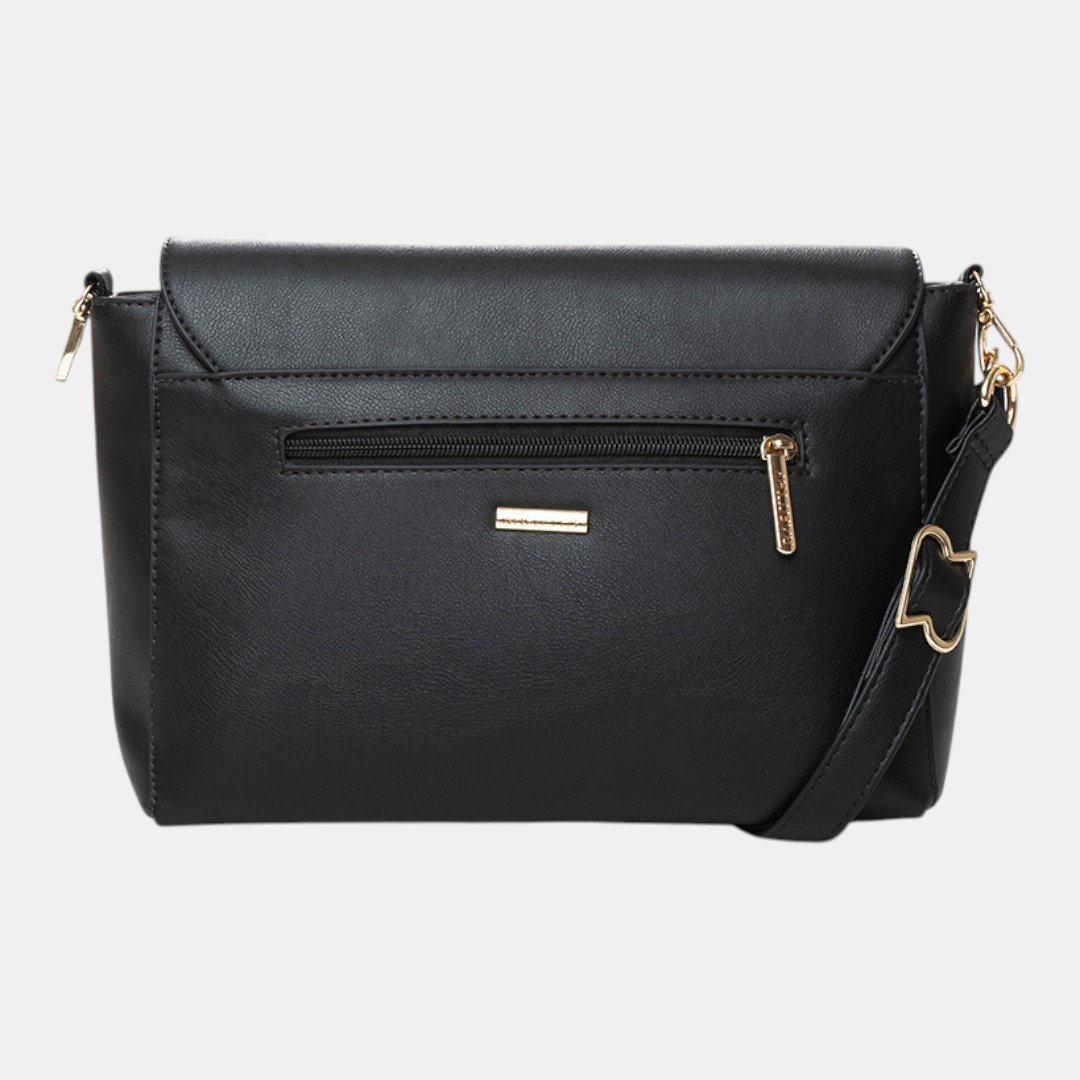 Bolsa Shoulder Rafitthy Feminina Preta Preto 4