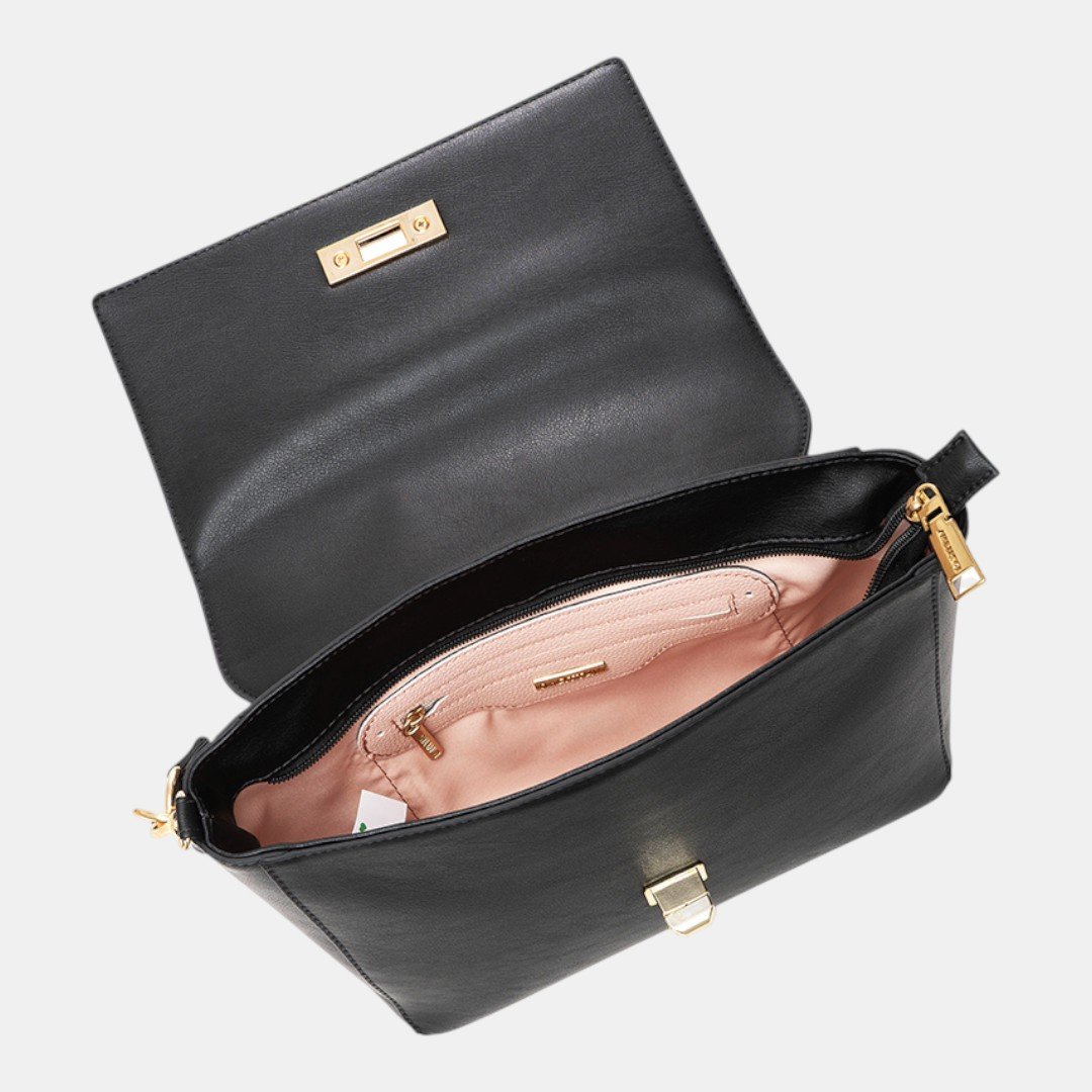Bolsa Shoulder Rafitthy Feminina Preta Preto 5
